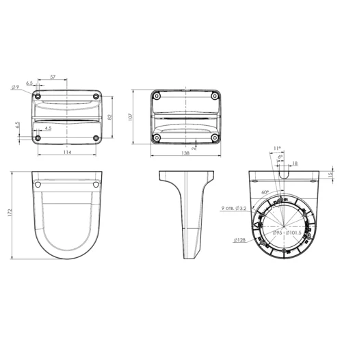 Настенный кронштейн для купольных камер OMNY ACC VD3